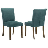 Cantley Upholstered Dining Side Chair Blue set, front angle