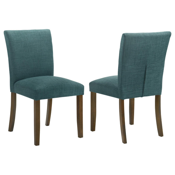 Cantley Upholstered Dining Side Chair Blue set, front angle