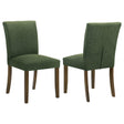 Cantley green upholstered dining side chair front angle