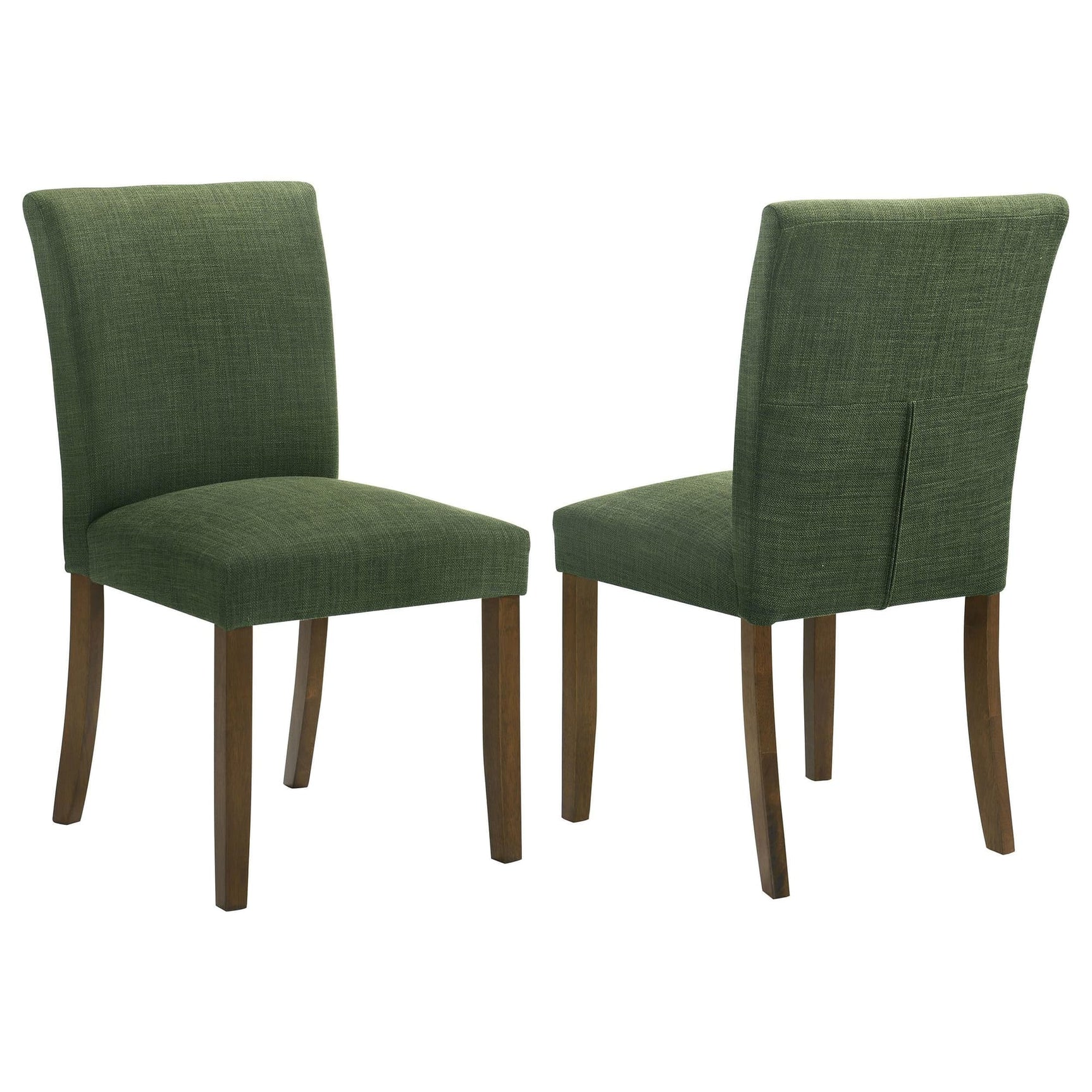 Cantley green upholstered dining side chair front angle