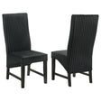 Barrand black upholstered dining side chair set of 2 front view