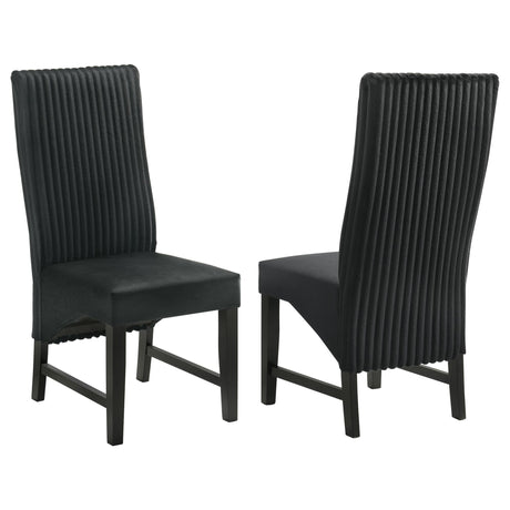 Barrand black upholstered dining side chair set of 2 front view