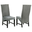 Barrand grey upholstered dining side chair front angle