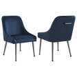 Mayette Blue Upholstered Dining Side Chair front angle