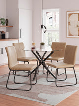 Pharwynn Toast black and toast dining table front view
