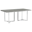 Sterling 72-inch dining table with grey faux marble top angled view