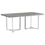 Sterling 72-inch dining table with grey faux marble top angled view