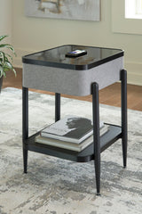 Jorvalee gray and black accent table front view