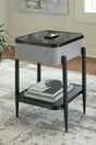 Jorvalee gray and black accent table front view