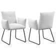 Ackland light grey upholstered dining side chair set of 2 front view