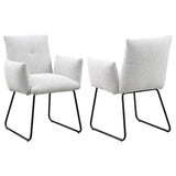 Ackland light grey upholstered dining side chair set of 2 front view