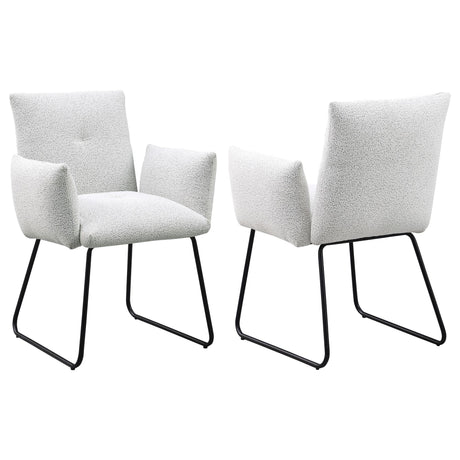 Ackland light grey upholstered dining side chair set of 2 front view