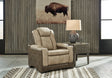 Next-Gen Durapella Sand Faux Leather Power Recliner front view