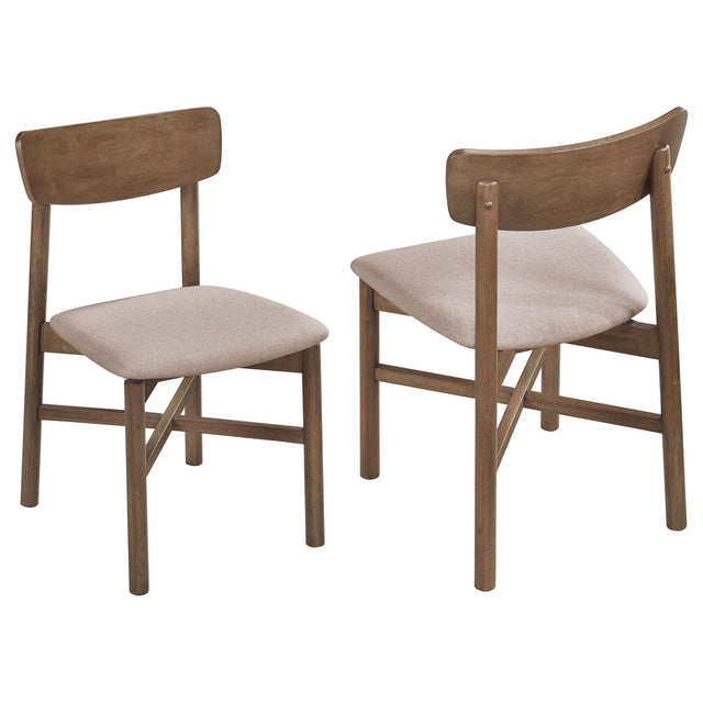 Parkridge Dining Side Chair natural walnut set of 2, angled view