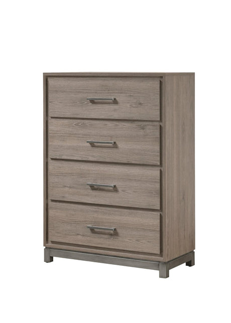 River Brown 4-Drawer Accent Chest front view showing drawers