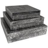 Keldy set of 3 antique pewter finish decorative boxes, front angle