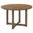 Biltmore 46-inch round wood dining table walnut finish front view