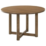 Biltmore 46-inch round wood dining table walnut finish front view