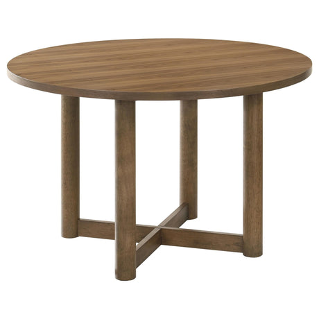 Biltmore 46-inch round wood dining table walnut finish front view