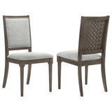 Onslow Upholstered Dining Side Chair dark brown angled side view