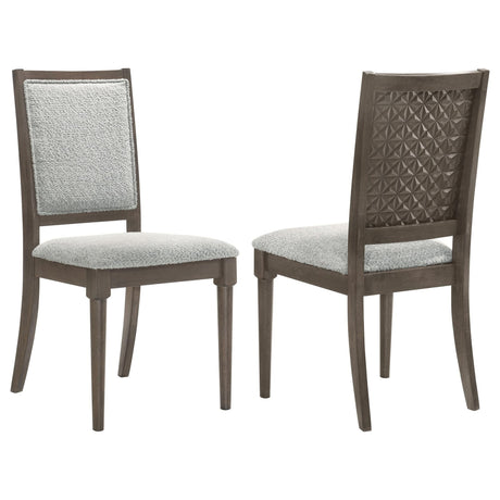 Onslow Upholstered Dining Side Chair dark brown angled side view