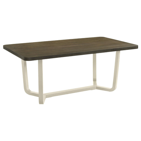 Biloxi 71-inch Rectangular Wood Dining Table greyish brown, front angle
