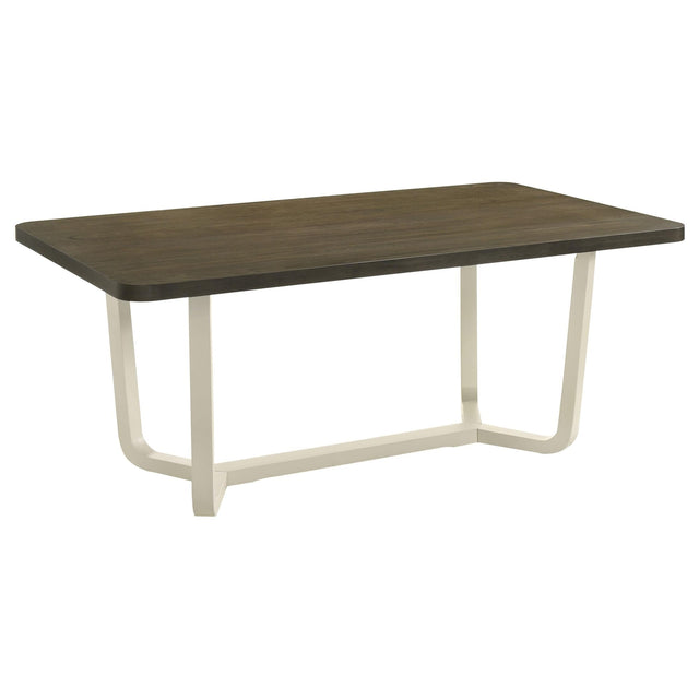 Biloxi 71-inch Rectangular Wood Dining Table greyish brown, front angle