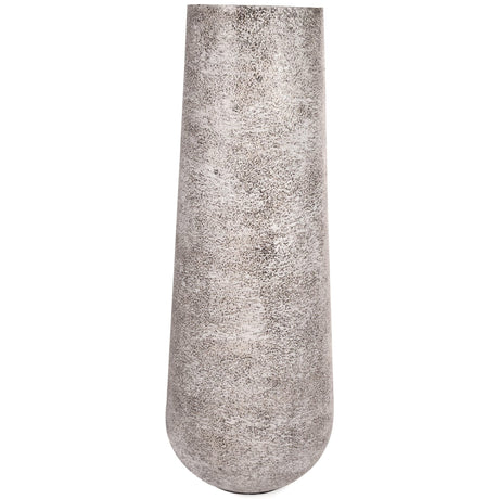 Fynn Antique White Metal Vase front angle