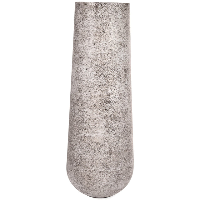 Fynn Antique White Metal Vase front angle