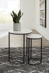 Briarsboro white accent table set front view
