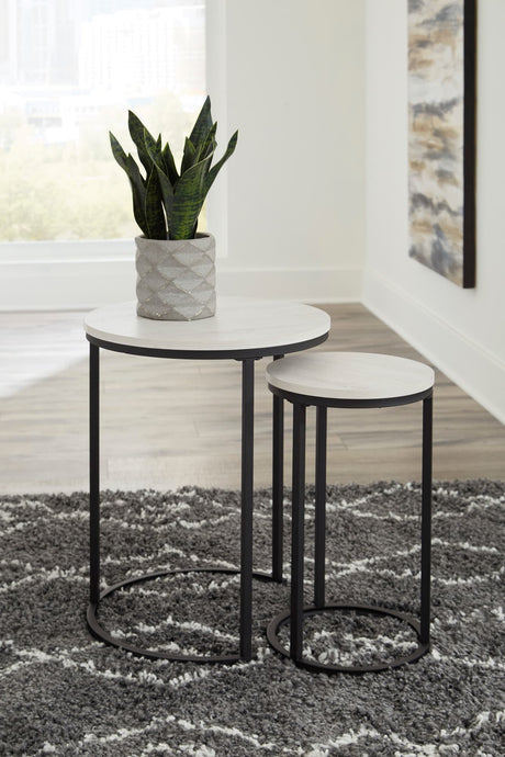Briarsboro white accent table set front view