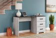 Shawburn White and Dark Charcoal Gray Office Desk front angle