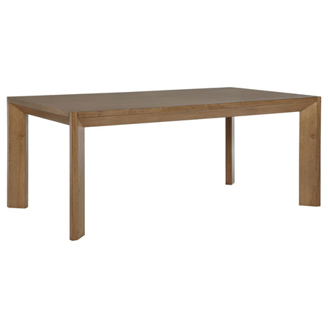 Bruner 72-inch rectangular natural brown wood dining table top view