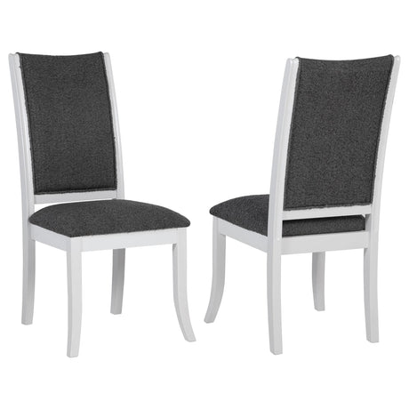 Judd Pearl White Upholstered Dining Side Chair front angle