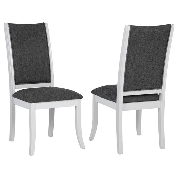 Judd Pearl White Upholstered Dining Side Chair front angle
