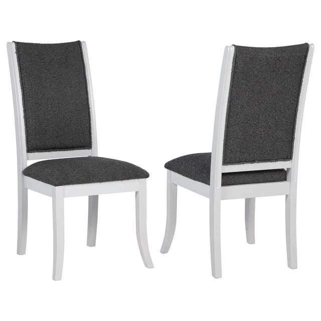 Judd Pearl White Upholstered Dining Side Chair front angle