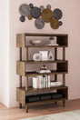 Austanny Warm Brown Wood Bookcase front view