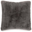 Gariland Gray Pillow front view showing plush faux rabbit fur texture