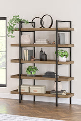 Montia Light Brown Bookcase front view showing shelves