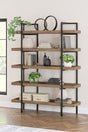 Montia Light Brown Bookcase front view showing shelves