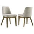 Castlewood brown oak upholstered dining chair front view
