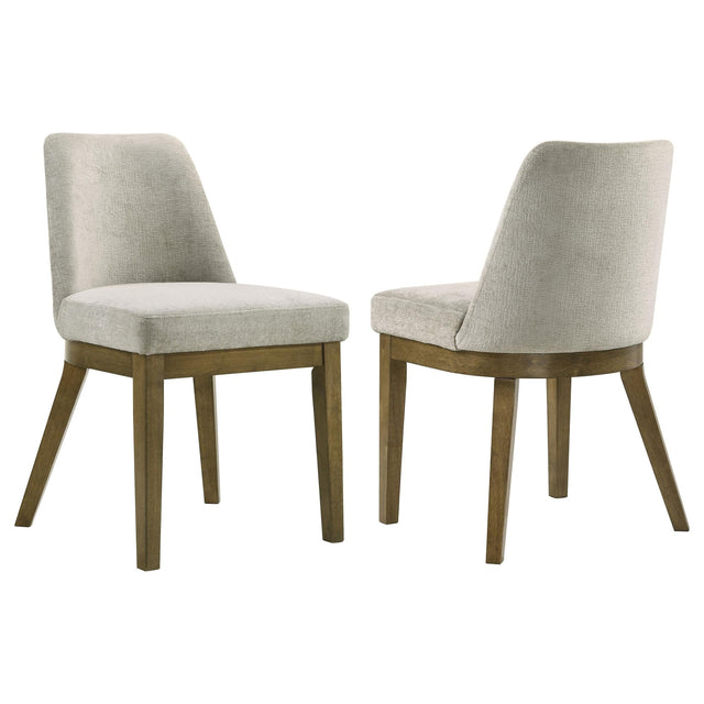 Castlewood brown oak upholstered dining chair front view