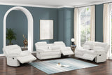 Heaven White 3-Piece Reclining Set front view