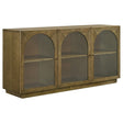 Castlewood 71-inch Dining Sideboard Buffet Server Brown Oak front angle