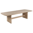 Kailani 110-inch rectangular beige oak dining table front view