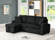 Silvia Black Reversible Sectional Sofa with Pull-Out Bed main view