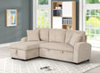 Main view of Silvia beige reversible sectional sofa with pull-out bed