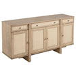 Kailani 4-door cane sideboard buffet cabinet beige oak front view