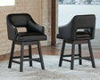 Tallenger Black/Dark Brown Counter Height Bar Stool front angle