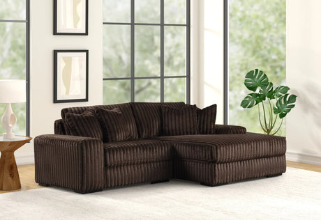 Sunday Chocolate 2-Piece Sectional Sofa angled view